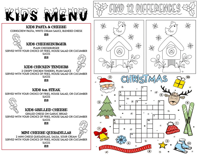 Kid`s Menu Christmas 2 Template PosterMyWall